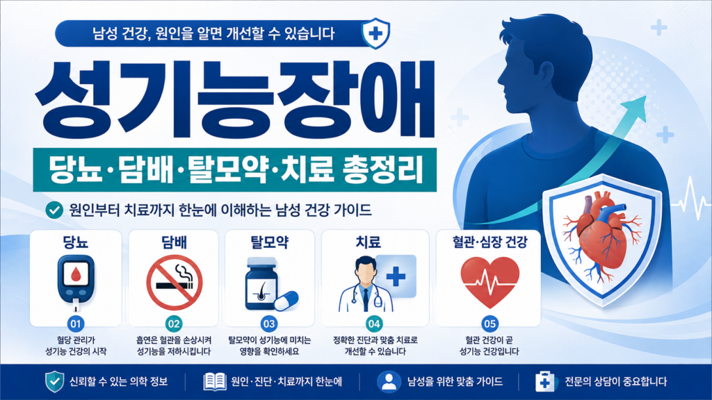 성기능장애 원인, 당뇨·담배·탈모약까지 확인해야 하는 이유