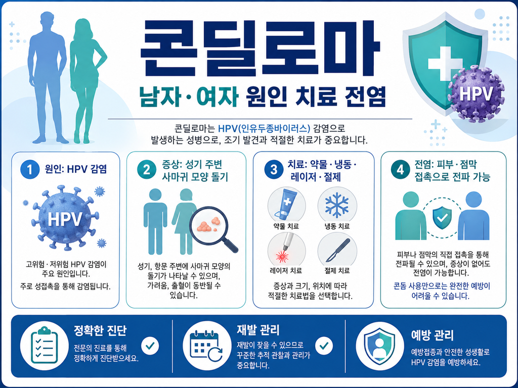 콘딜로마 남자·여자 증상, 원인부터 치료·전염까지 총정리 2 콘딜로마 남자·여자 증상, 원인부터 치료·전염까지 총정리