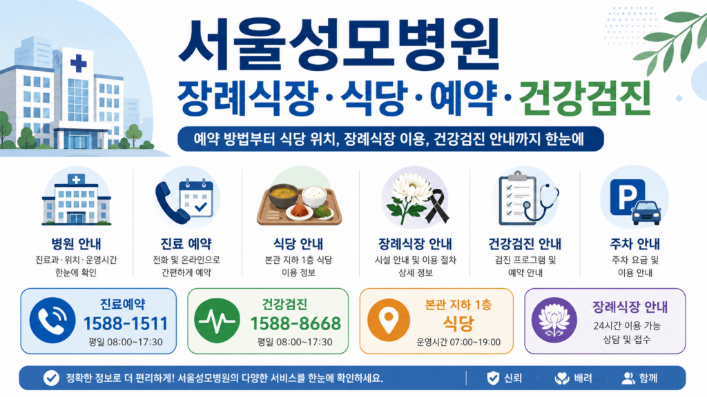 서울성모병원 장례식장·식당·예약·건강검진 총정리 1 서울성모병원 장례식장·식당·예약·건강검진 총정리