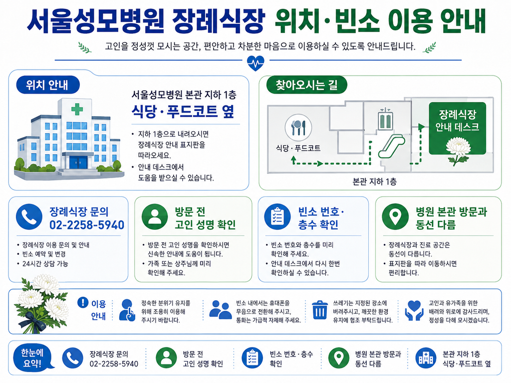 서울성모병원 장례식장·식당·예약·건강검진 총정리 5 서울성모병원 장례식장·식당·예약·건강검진 총정리
