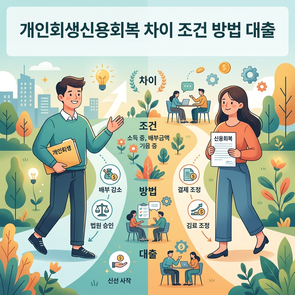 개인회생신용회복 차이 조건 방법 대출