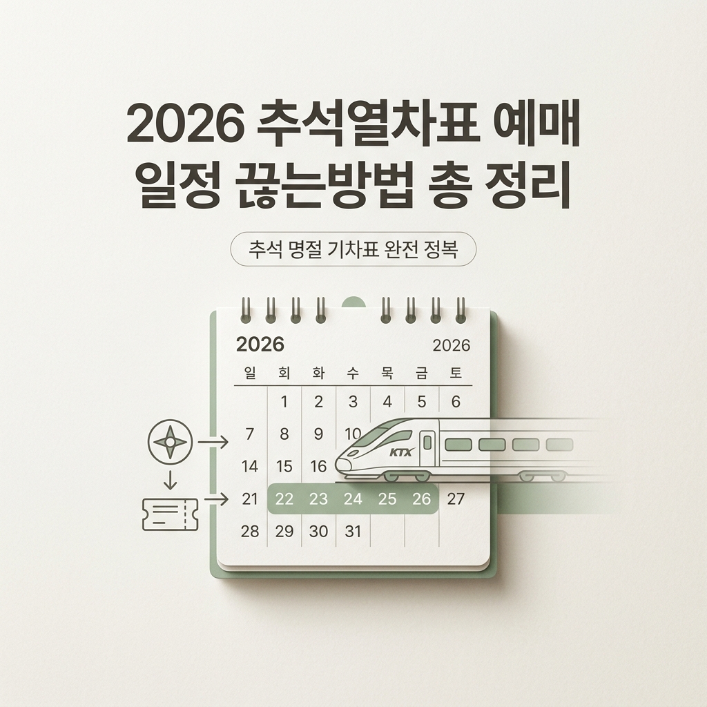 2026 추석열차표 예매 일정 끊는방법 총 정리
