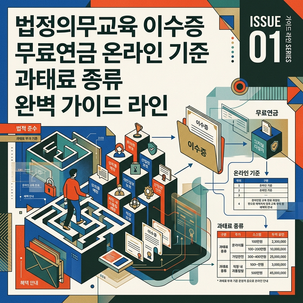 법정의무교육 이수증 무료연금 온라인 기준 과태료 종류 완벽 가이드 라인