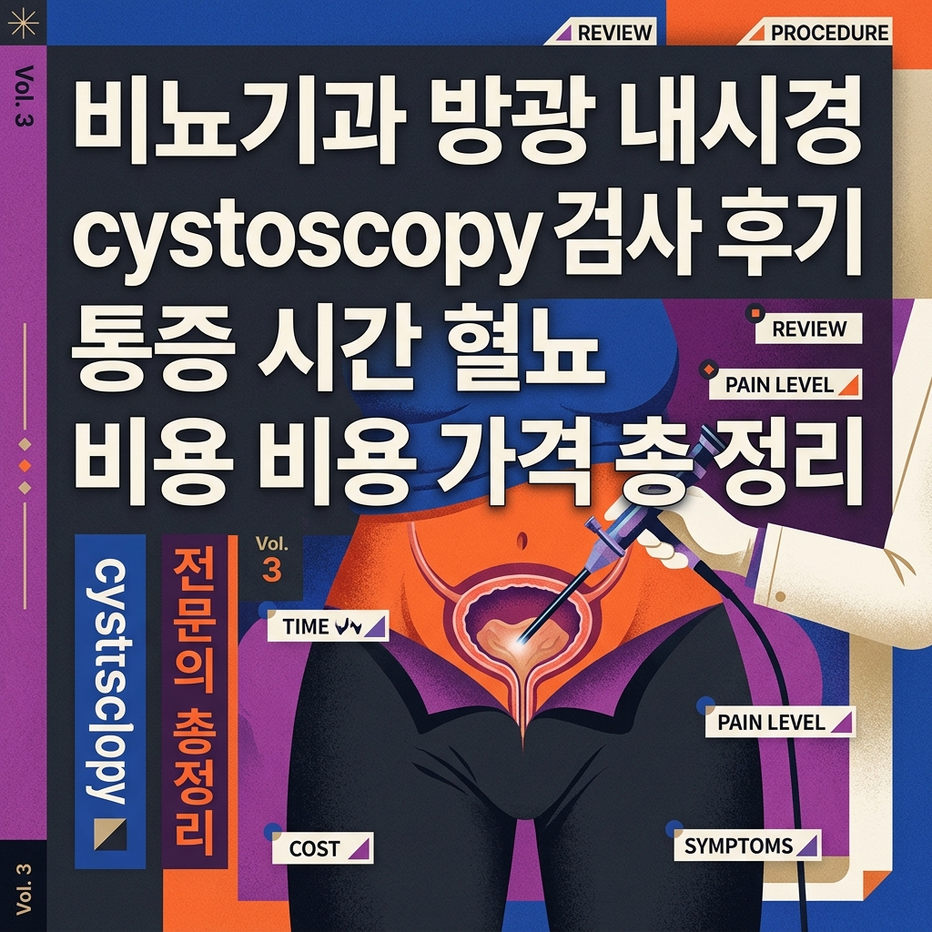 비뇨기과 방광 내시경 cystoscopy 검사 후기 통증 시간 혈뇨 비용 가격 총 정리