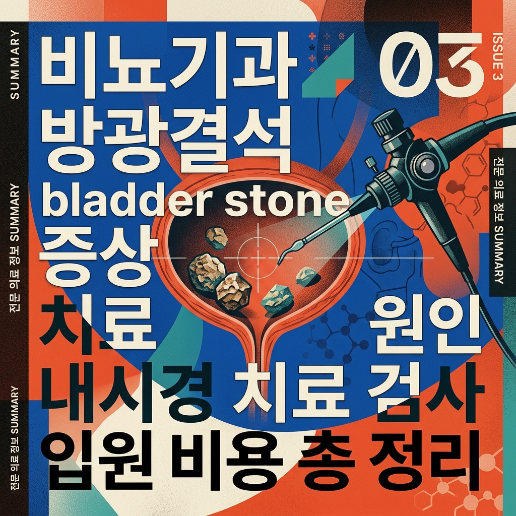 비뇨기과 방광결석 bladder stone 증상 치료 원인 내시경 치료 검사 입원 비용 총 정리
