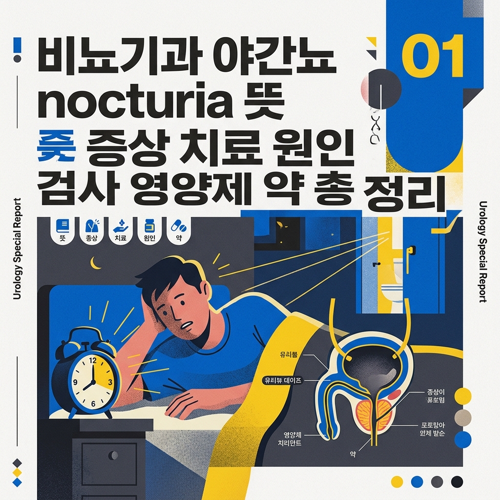 비뇨기과 야간뇨 nocturia 뜻 증상 치료 원인 검사 영양제 약 총 정리