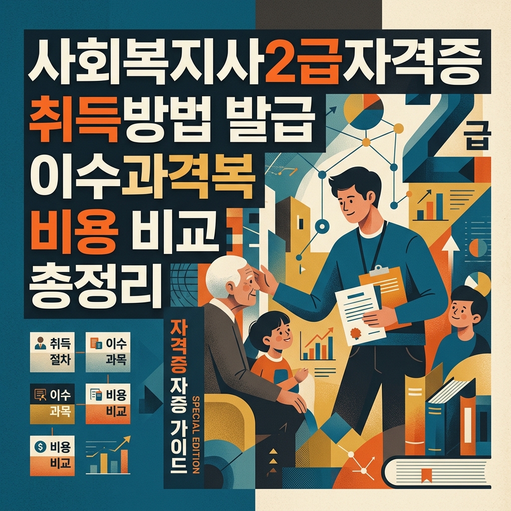 사회복지사2급자격증 취득방법 발급 이수과복 비용 비교 총정리