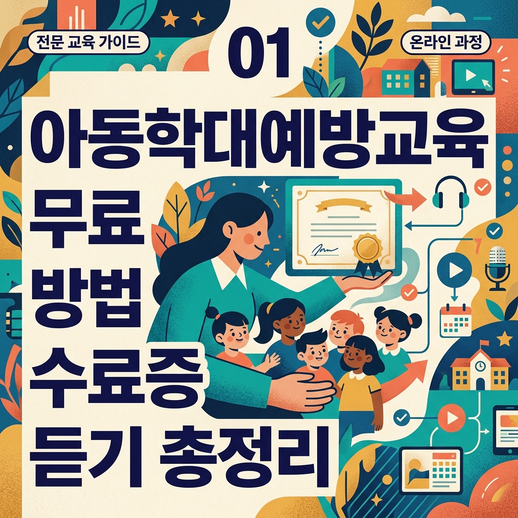 아동학대예방교육 무료 방법 수료증 듣기 총정리