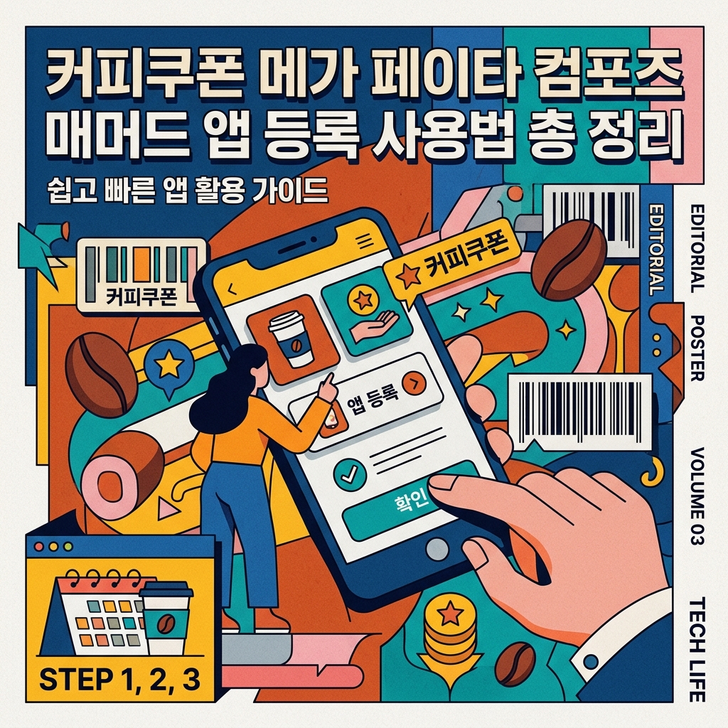 커피쿠폰 메가 페이타 컴포즈 매머드 앱 등록 사용법 총 정리