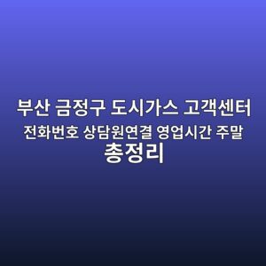 부산 금정구 도시가스 고객센터 전화번호 상담원연결 영업시간 주말 총정리 6 부산 금정구 도시가스 고객센터 전화번호 상담원연결 영업시간 주말 총정리