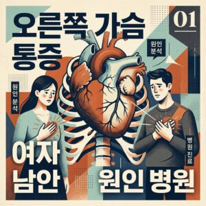 오른쪽 가슴 통증 여자 남자 원인 병원